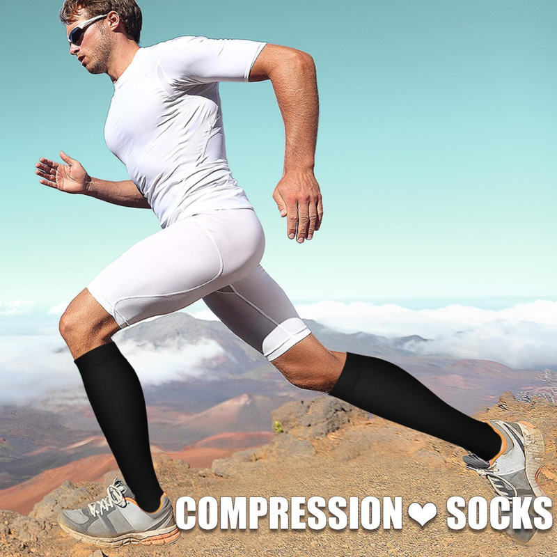 HYSAIXIA Calzini a compressione Calzini compressivi a pressione per polpaccio con cerniera Open-toe Tinta unita Uomo Donna Non coprire le dita dei piedi Calzini con zip