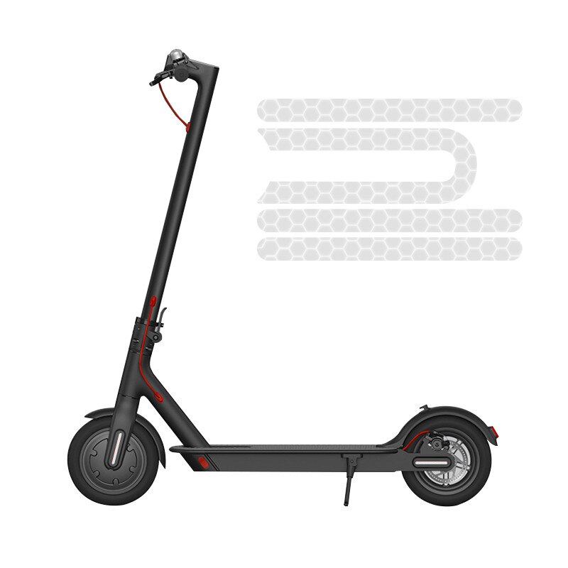 Voor Xiaomi M365 Reflecterende Scooter Sticker Reflecteren Licht Stickers Paster Decals Night Veiligheidswaarschuwing Sticker: Light Grey