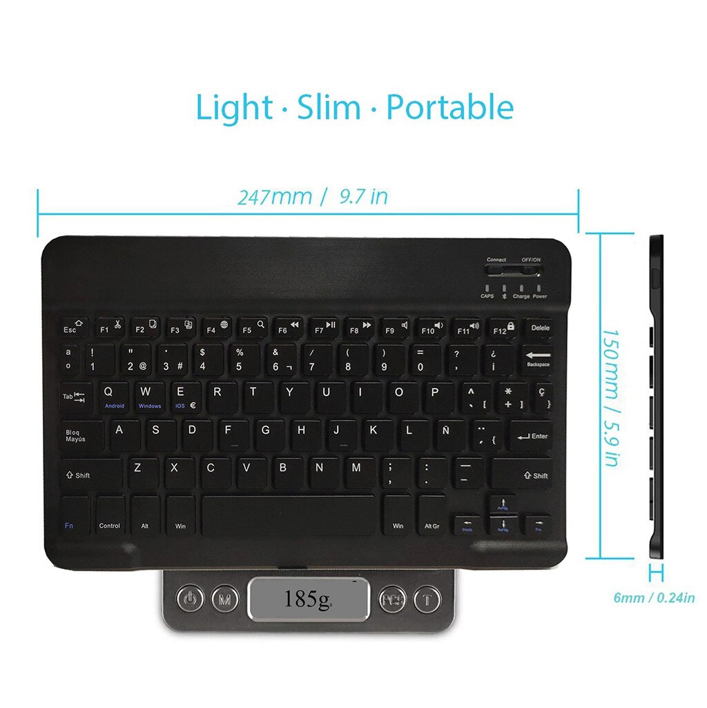 Wireless Bluetooth Keyboard For iPad Universal tablet Slim Ultra Wireless Bluetooth Keyboard Hebrew Spanish 9.7 inch