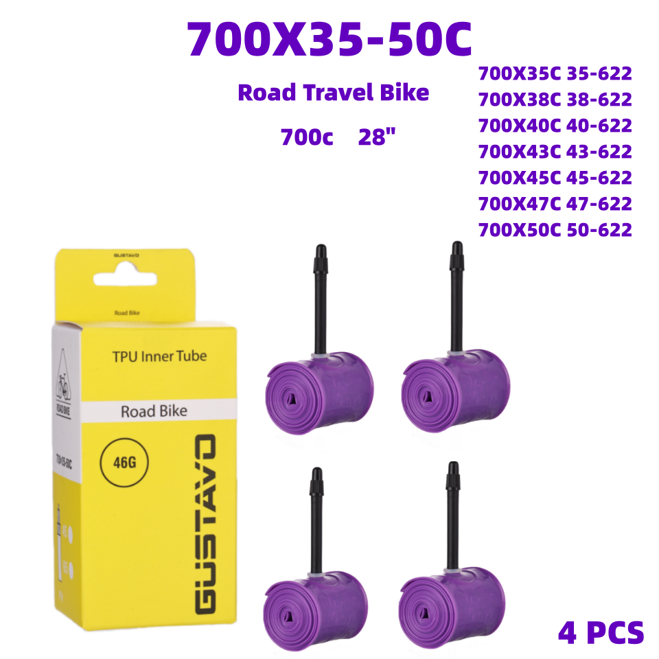 GUSTAVO Gravel Road Bike Inner Tube 700c X 23-32 / 35-50c TPU Material Tire MTB 29x1.5-1.95C 45mm 65mm Length French Valve