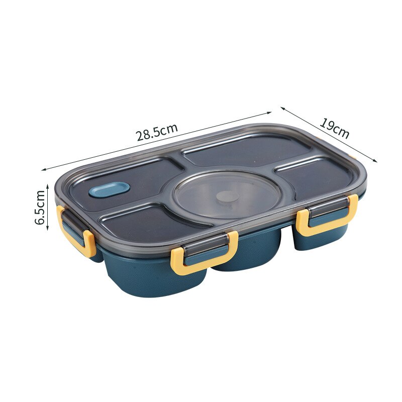 Bento box japanese style food container storage lunch box for kids with Soup Cup japanese snack box insulated lunch container: blue