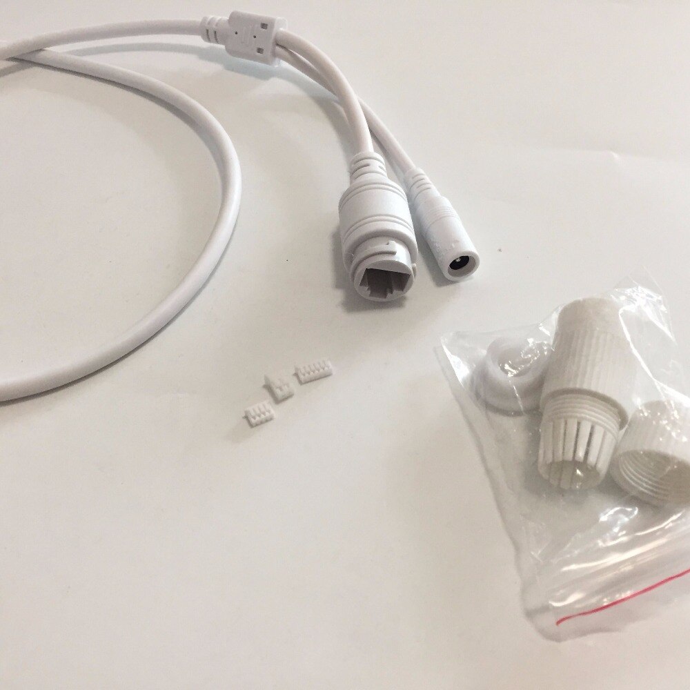 Cctv poe ip nettverkskamera pcb-modul video strømkabel , 65cm lange , rj45 kvinnelige kontakter med klemmer, vanntett kabel