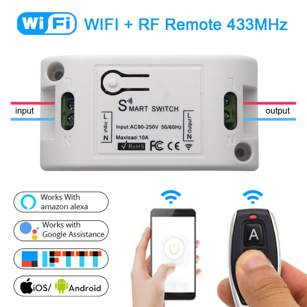 Wifi Schakelaar Diy Afstandsbediening Voor Alexa Google Smart Home Automation Switch 220V 10A Relais Module Alle Compatibele