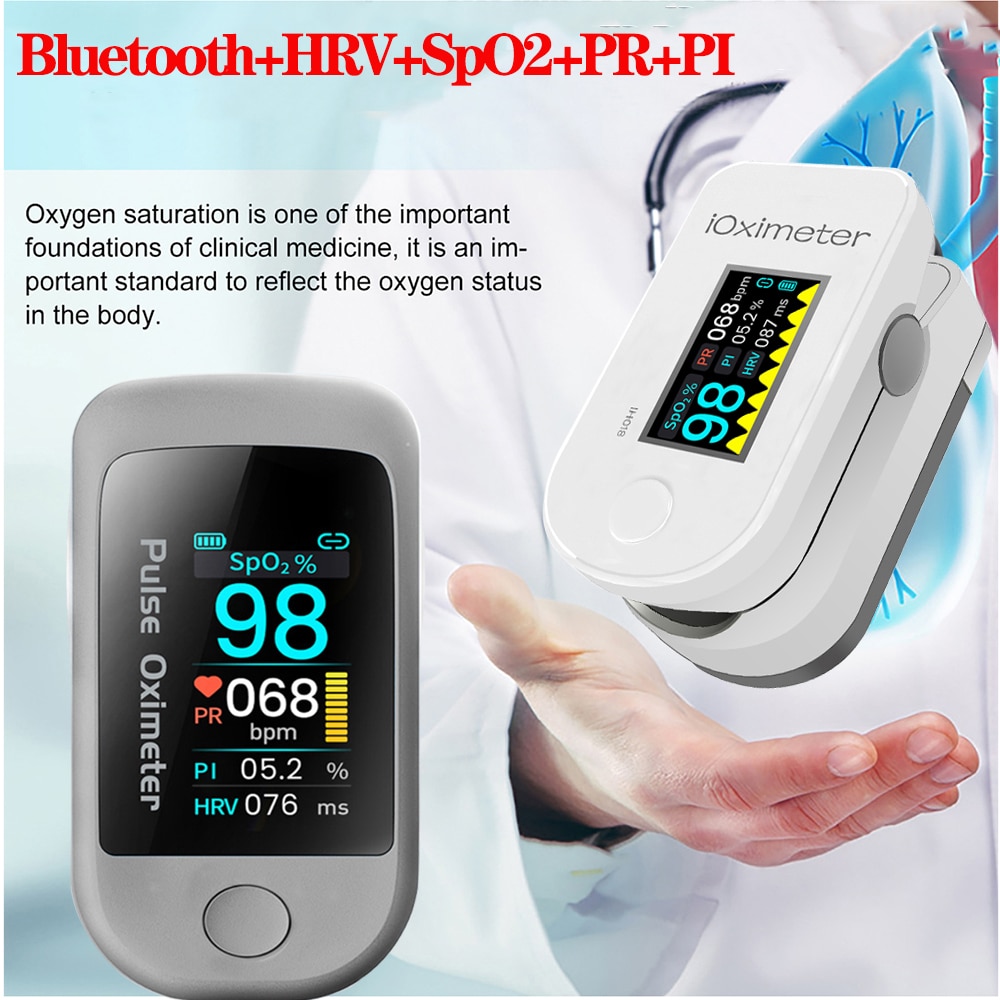 Ips digital bluetooth fingerspids pulsoximeter hrv spo 2 pr puls variabilitet blod iltmåler puls mætning monito