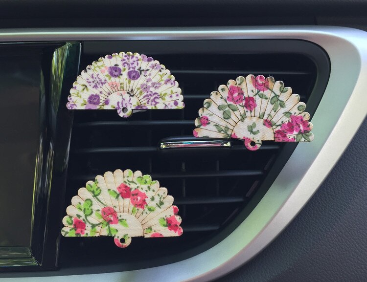 Ambientador en forma de ventilador con Clip, Perfume de estilo de coche para salida de ventilación de aire acondicionado, ornamento de coche, fragancia sólida XCZ631