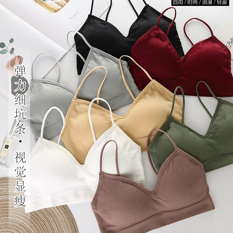 SP&CITY Korean Seamless Sexy Women Bra Yoga Sport Wire Free Bralette Thin Chest Girl Bra Tank Top Lingerie Vogue Girl Underwear