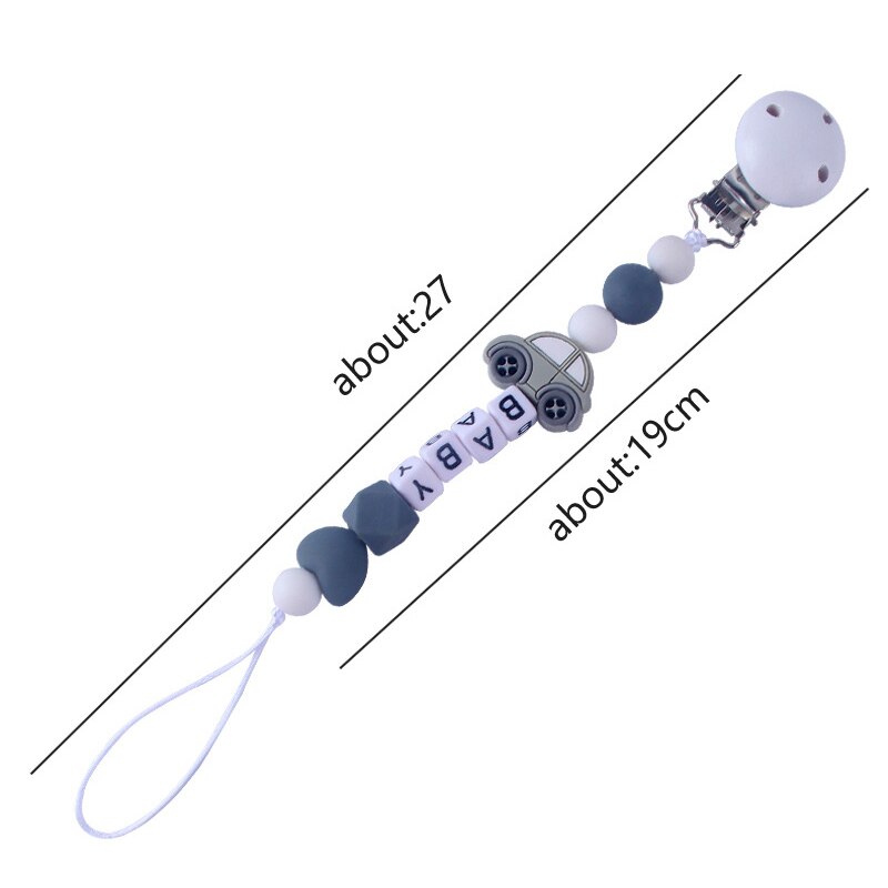 1 stk anti-tabt baby sutter clip kæde sød bil mønster hjælpe fødevarekvalitet silikone sutter kæde holder baby sutter kæde