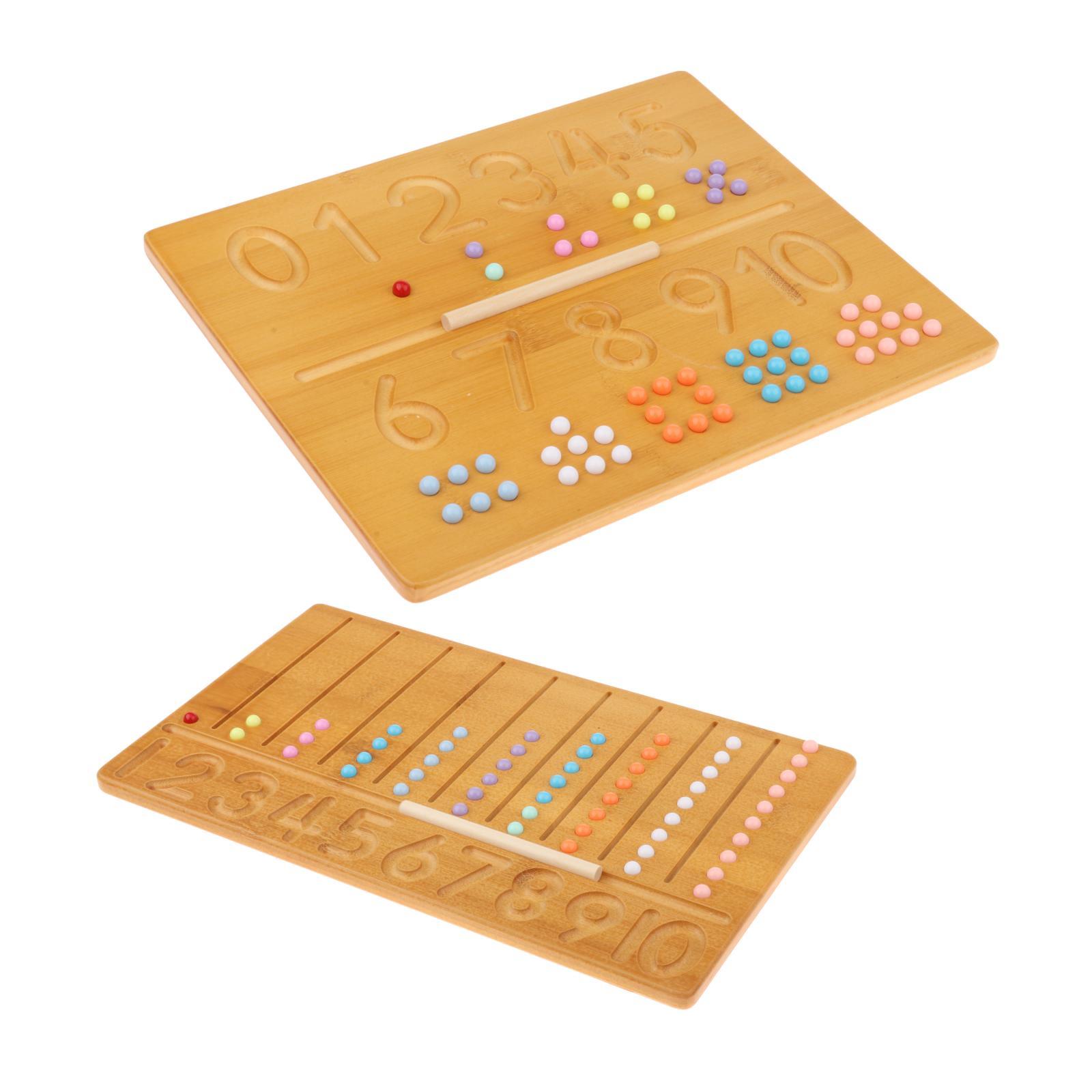 Wooden Number Tracing Board Toddler Math Sensory Toy of Learning 1-10