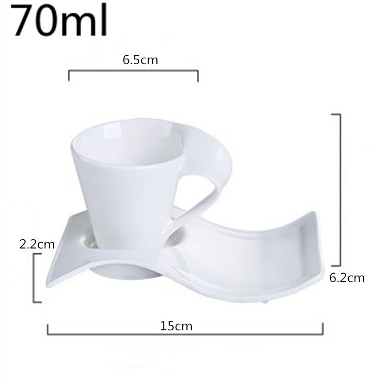 70-160ml criativo cerâmica xícara de café conjunto de copos de chá e pires caneca de leite kit com colher presente de casamento copo de água conjunto: 70ML cup dish