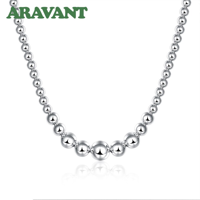 925 silber Halsband Halskette Für Frauen Hochzeit Silber Große Perle Lange Kette Ball Halsketten Schmuck