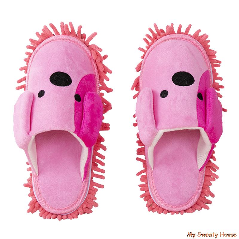 Lui-Zapatillas mopa Unisex para el invierno, zapatos para limpiar el suelo, para el hogar: RD