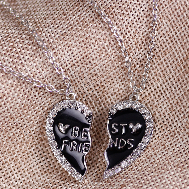 BFF-collar de corazón con letras para hombre y mujer, colgante de Metal para mejor amigo, accesorios de joyería de la amistad, al por mayor