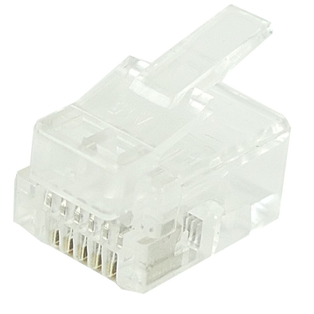 BeMatik-RJ12 male 6P6C phone connector for crimping in 100 piece package