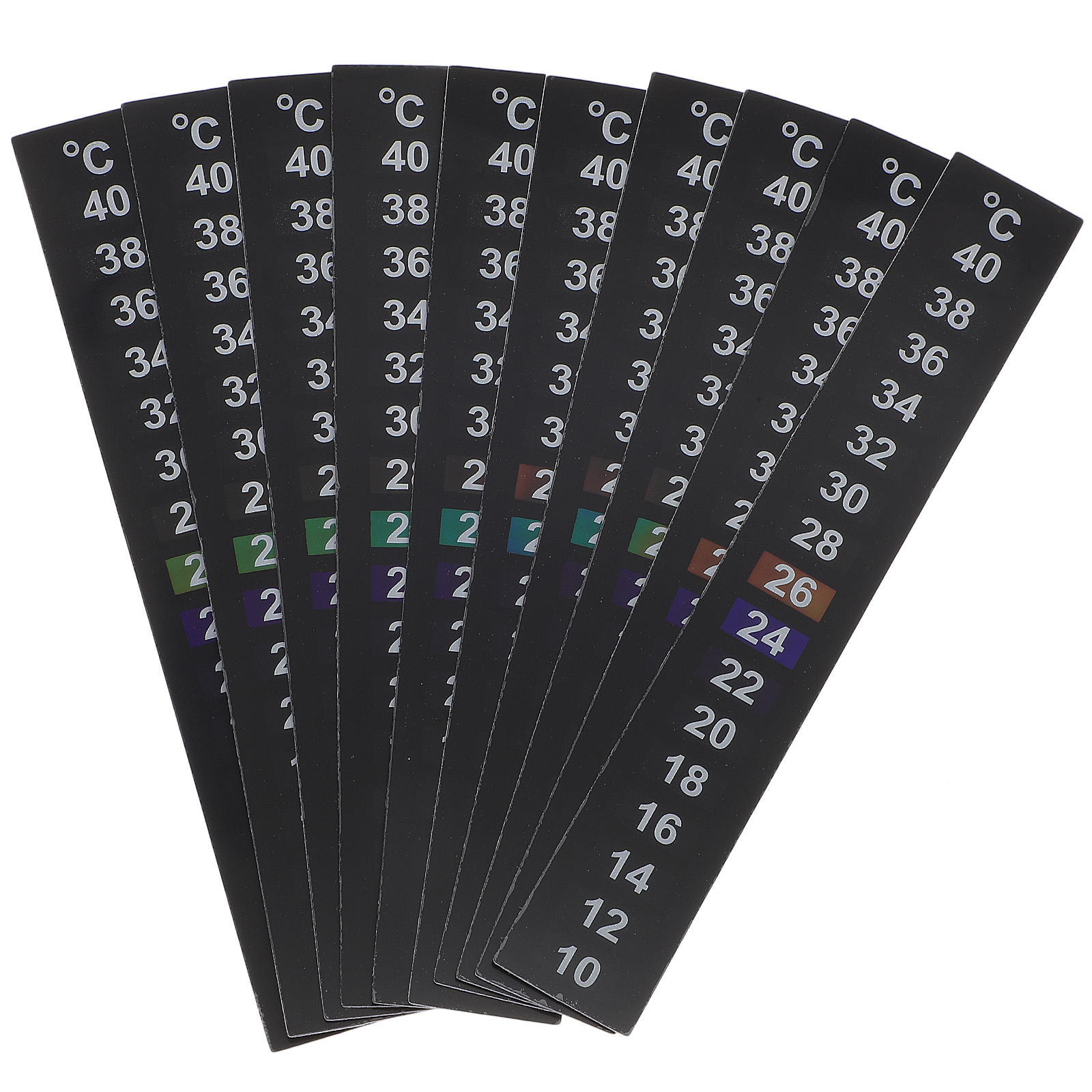 10-teiliges Temperaturaufkleber-Aquarium-Thermometer für Aquariumstreifen auf selbstklebendem Papier für Babybekleidung