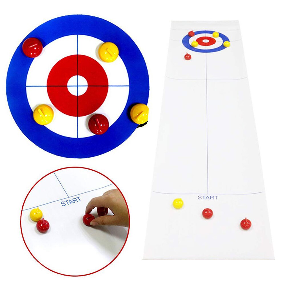 Barn mini hopfällbart bord mini curling boll bordsskiva curling spel kompakt curling familjefest spel leksaker för familjen skolresor