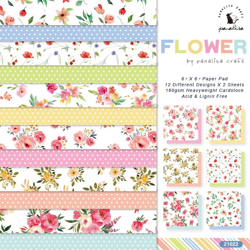 Papel Para Álbum De Recortes - 24 Hojas, 12 Estilos Florales Acuarela, 15x15 Cm, Para Manualidades, Tarjetas, Diario