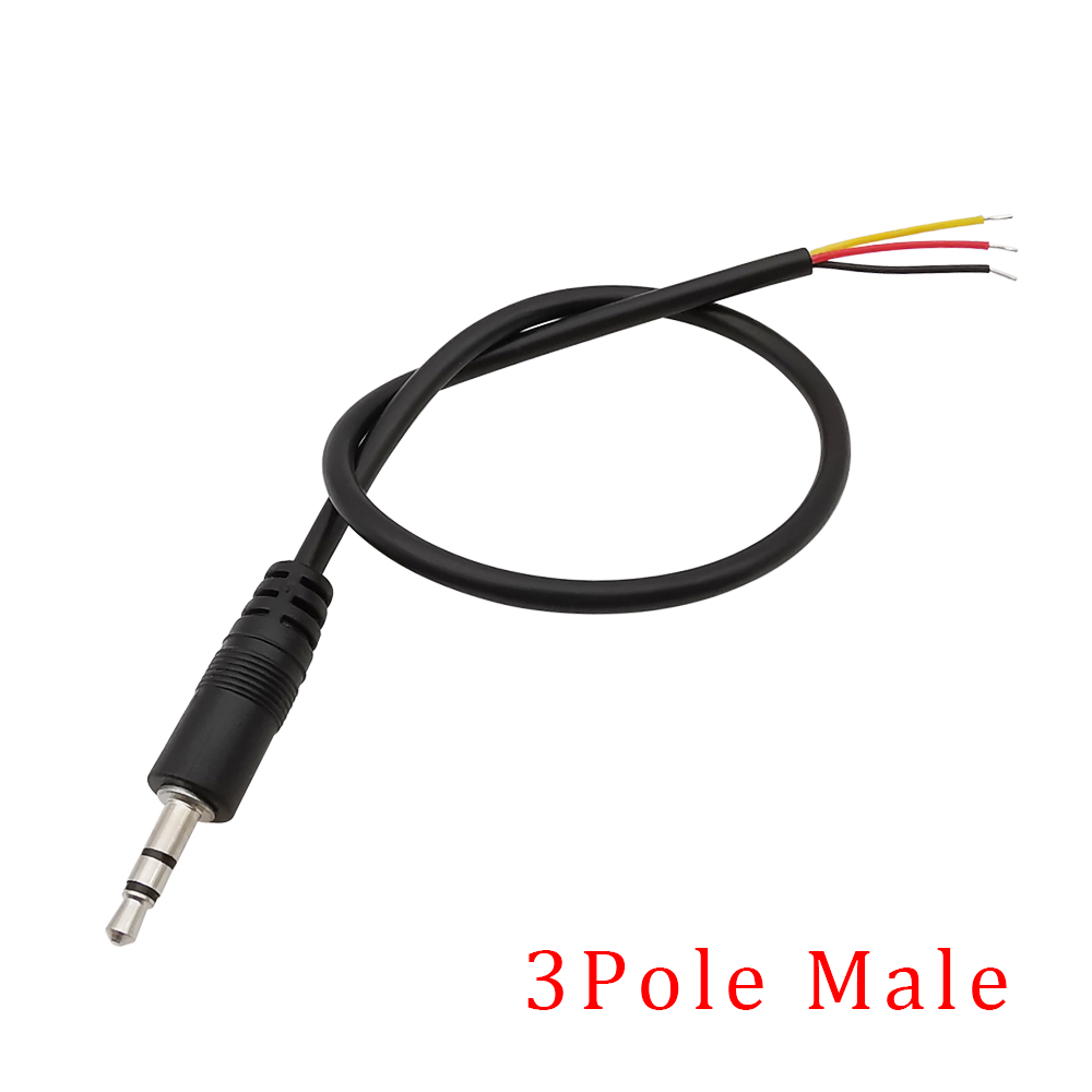 Conector macho hembra de 3,5mm, conector de Audio Mono/estéreo, Cable de extensión de auriculares de Audio de 3,5mm y 2/3/4 polos, Cable de reparación DIY de 30CM: Gris oscuro / 10-19 Unids