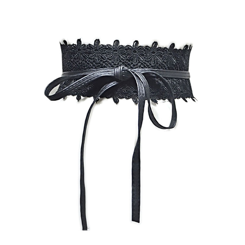 PU cuir dentelle Corset ceintures pour femmes rouge jaune noir large taille ceinture dames robe Starps ceinture 15 couleurs