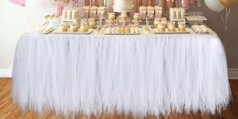 Hochzeit Party Tüll Ballettröckchen Tisch Felsen Geburtstag Baby Dusche Hochzeit Tisch Dekorationen Diy Handwerk Liefert: Weiß