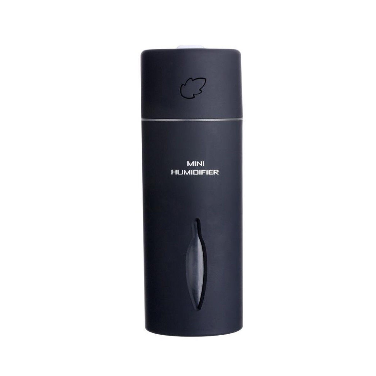 Bærbare mini vandflaske hætter luftfugter luft diffuser aroma tåge m flaske led: Sort