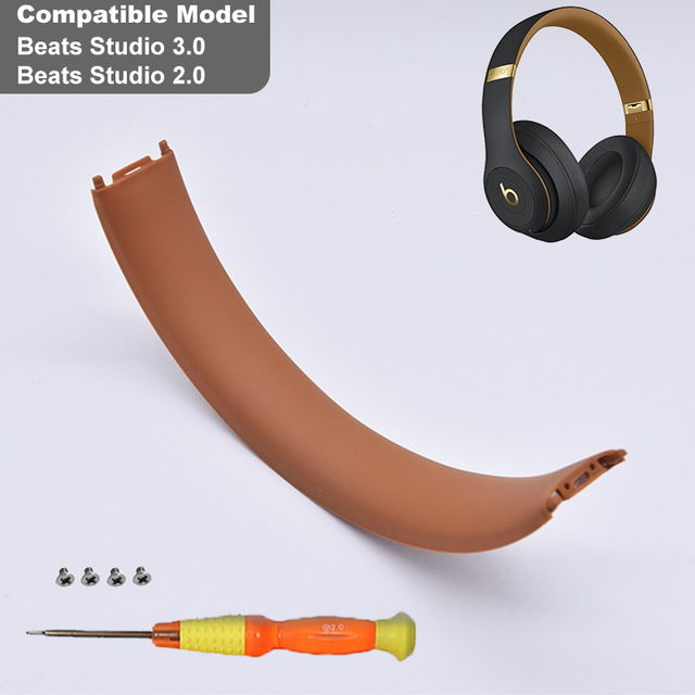 KUTOU Bandeau Tampon Compatible Pour Beats Studio 3 Coussinet D&#39;arceau Studio 2 Remplacement Bandeau Supérieur Pad Pour Studio3 Casque: Brown