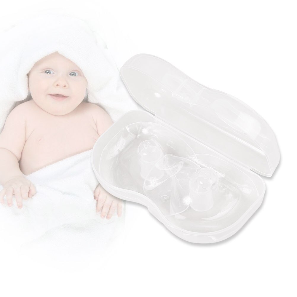 2pcs Semicircle Silicone Shield Cover Set Breastfeeding Nursing Shield Protector with Dust-Proof Carrying Case