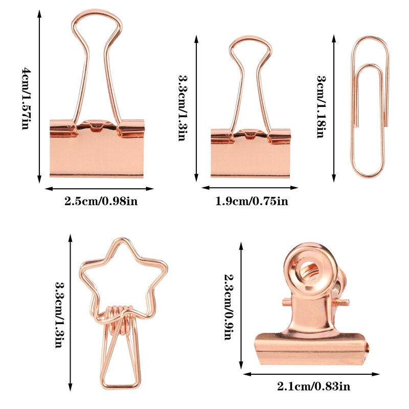 84Pcs/Box File Paper Metal Clamps Office Papers Test Paper Stationery Clips Set Including/Paperclips/Paper Binder Clips