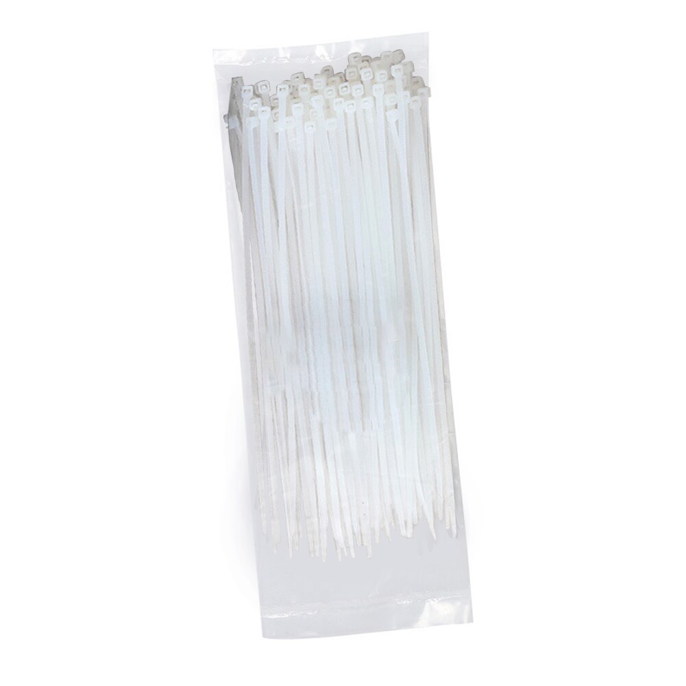 100PCS Self-locking Nylon Cable Tie Wire Zip Ties Set 3X200 3X300 Black Fasten Cable Hardware Organizer Fastening Ring Tie: White