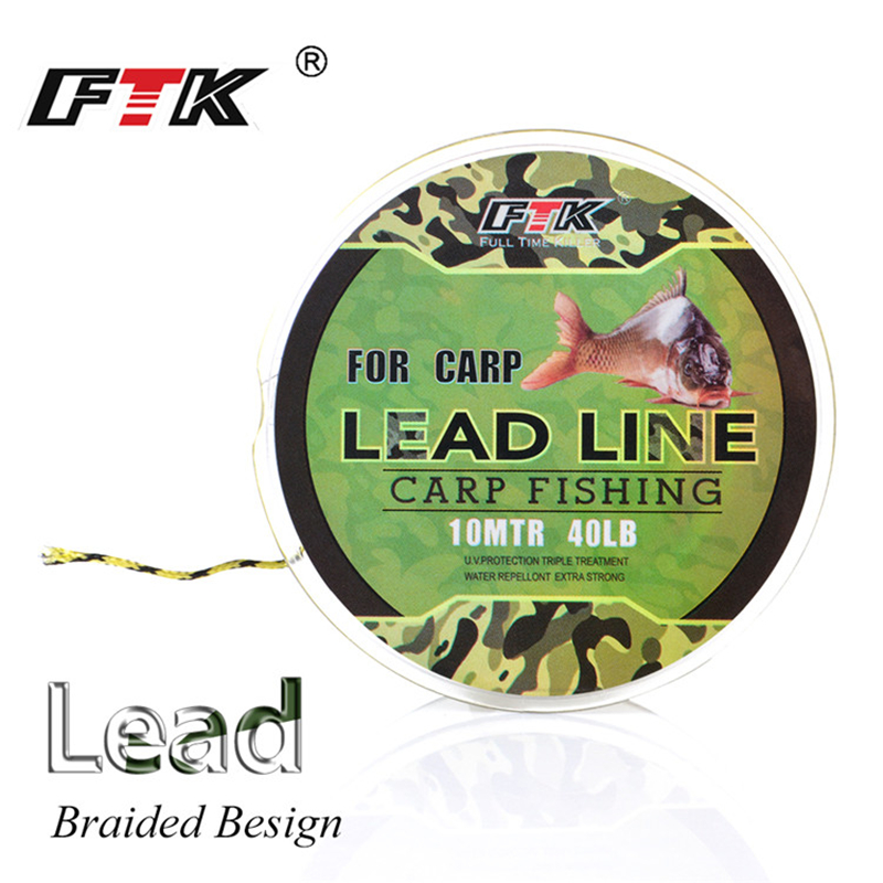 FTK 10M Fishing Line Lead Line 12 Strands Braided Fishing Line 20LB-60LB Fishing Thread Fishing Group Line for Carp