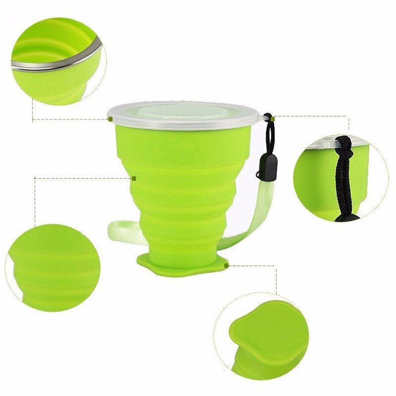 Vaso retráctil de silicona ultrafino, taza telescópica plegable, botella de agua para viaje, acampada, senderismo, taza de agua telescópica