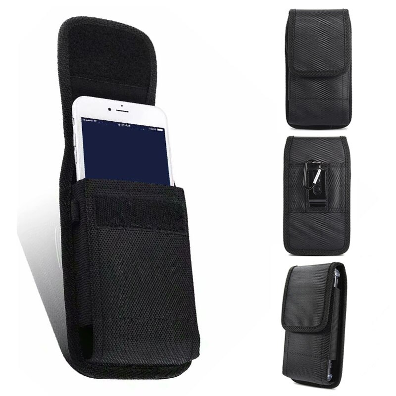 Mannen Riem Fanny Pack Holster Pouch Mobiele Mobiele Telefoon Houder Heuptas Zwart