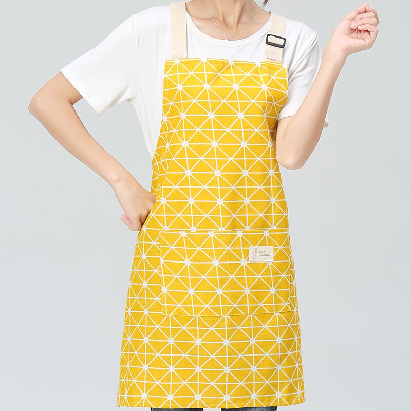 Lady Women Men Adjustable Cotton Linen High-grade Kitchen Apron For Cooking Baking Restaurant Pinafore: style4