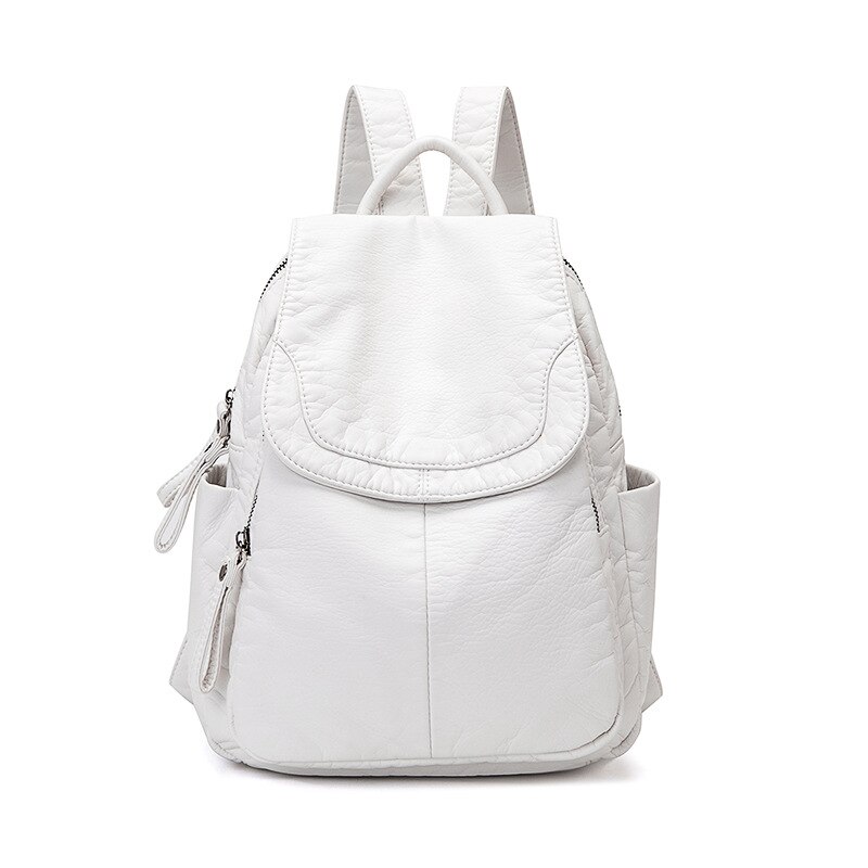 Witte pu leren rugzak voor dames reistas schooltassen voor tienermeisjes rugzak sac a dos mochila feminina