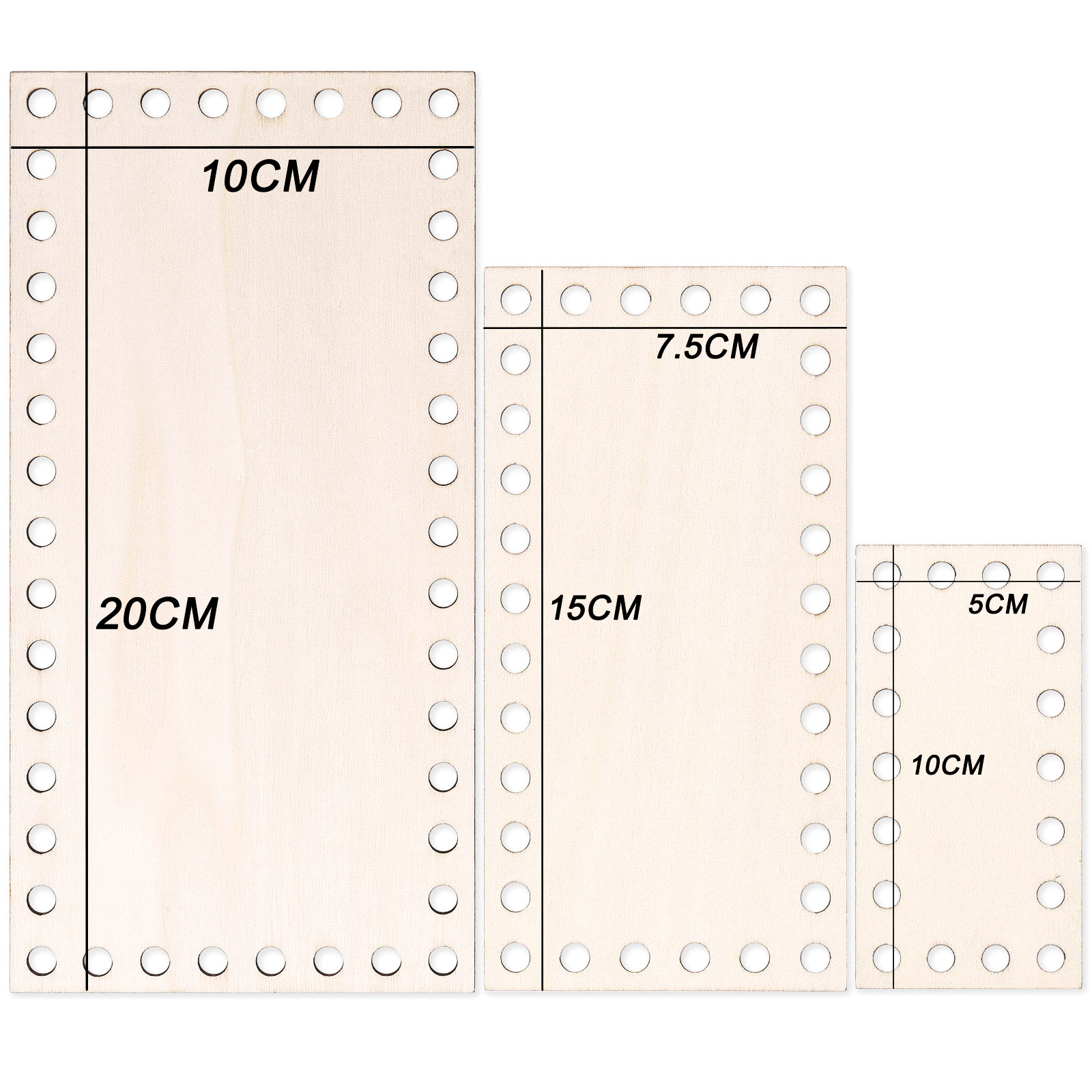 Cesta de ganchillo de madera, Base redonda, cuadrada, rectangular, parte inferior de elipse, cesta de ganchillo tejida a mano, suministros para manualidades, herramientas de fabricación, 3 uds.: Amarillo claro