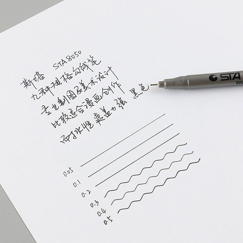 1Pc Waterproof Painting Pigment Lining Micron Ink Art Marker Black Fineliner Sketch Pen Needle Pen School Supplies Stationery