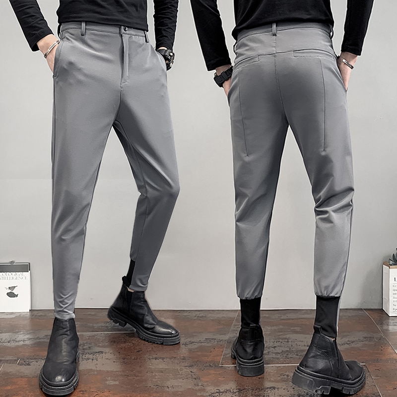 Men Suit Pants Business Office Social Slim Fit Trousers Streetwear Casual Pencil Pants Pantalon Homme Classique