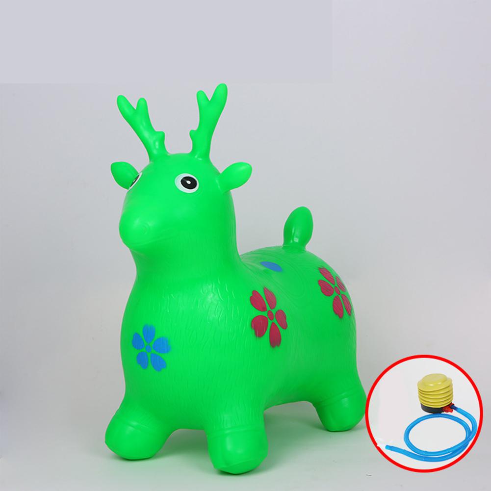 Kuulee kid inflation hestebeholder stabil plast baby tykkere ridning springhest barn kangoo jumper: Grøn ingen musik