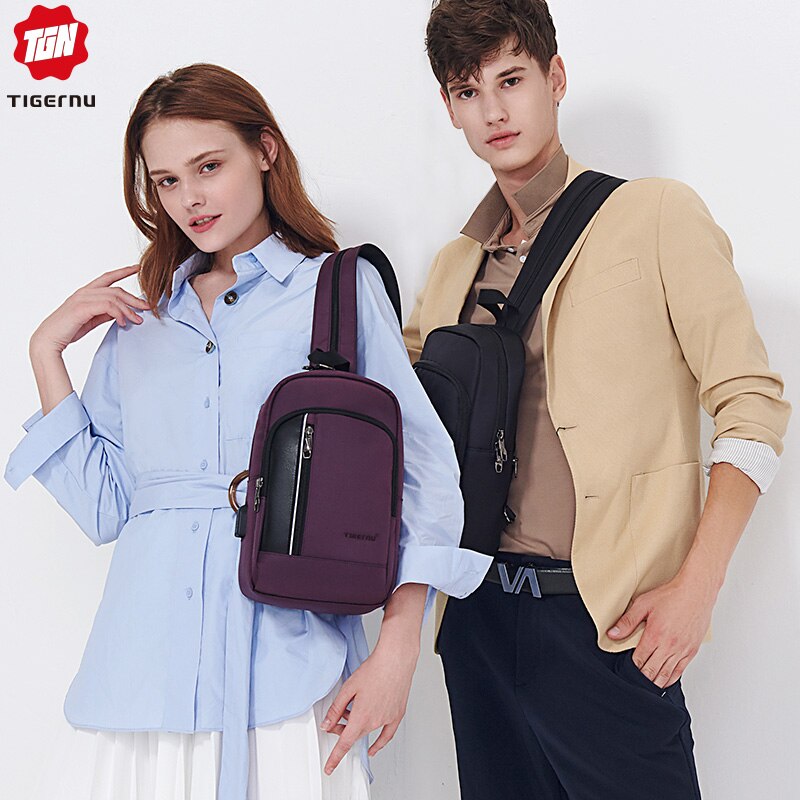 Tigernu Usb Opladen 9.7 "Ipad Mannen Splashproof Crossbody Tas Mode Casual Messengers Tas Voor Vrouwen Schoudertas