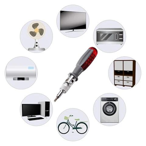 Multifunction Ratchet Screwdriver 180 Degree 1/4 Inch Inside Hexagon Adjustable Angle Mini Rapid Ratchet Screwdriver