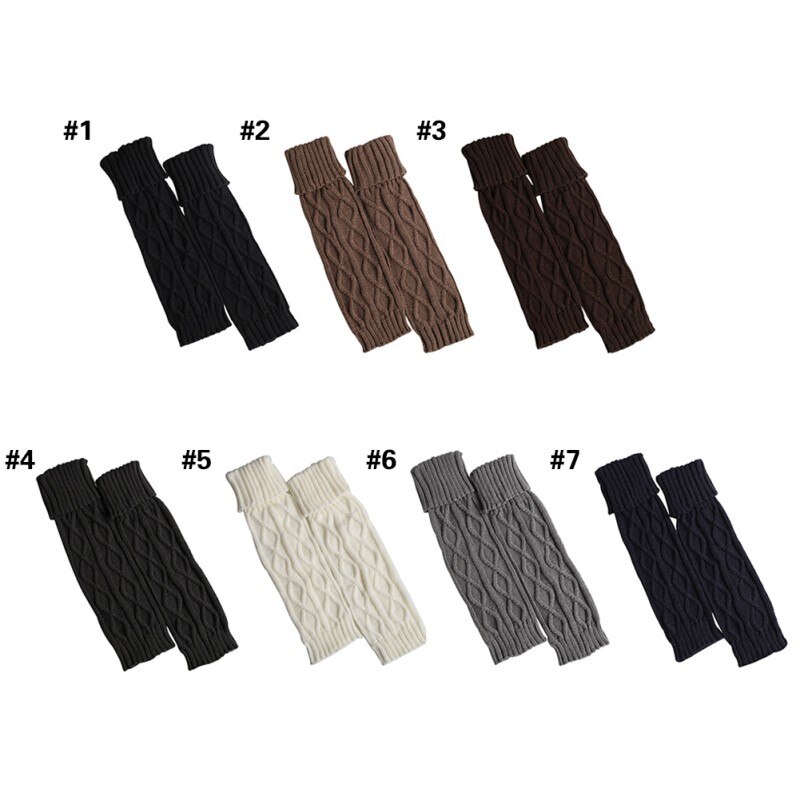 1 Pair Long Leg Warmers Women Crochet Knitted Soft Elastic Machine Washable Boot Cover Loose Socks