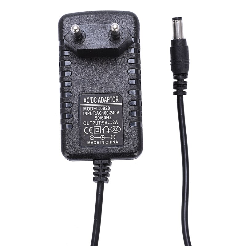 AC 100-240V A DC 9V 2A Adapter Converter Power Supply Charger (EU Plug)