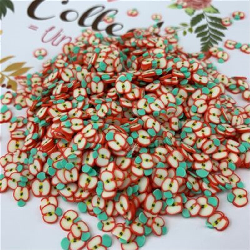 1000pcs/set Vegetables Slimes Fruit Slices Decor Additives For Filler Supplies Accessories Watermelon For Nail Art Slimes Toy