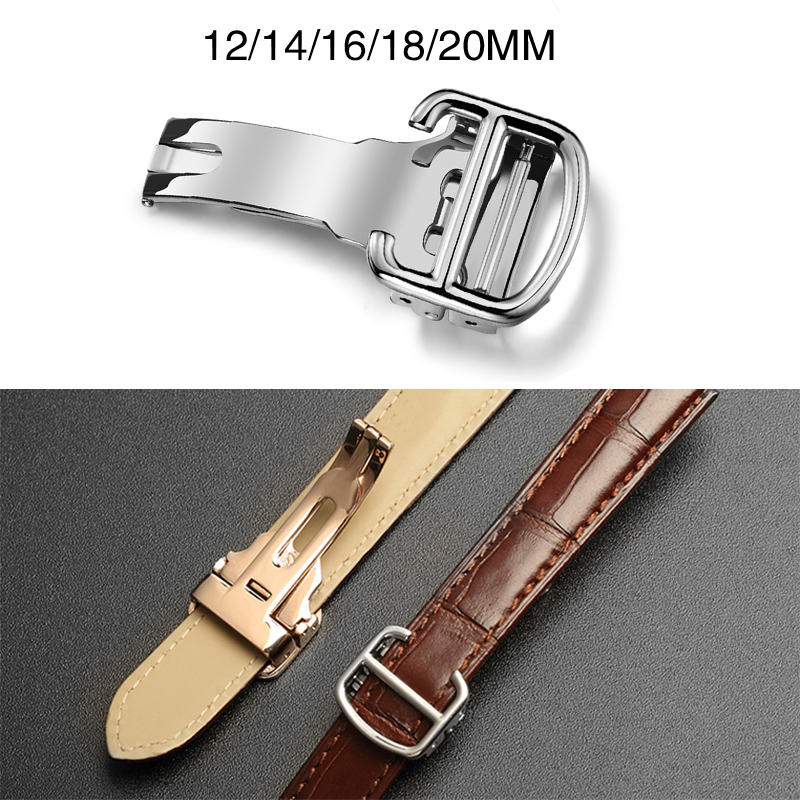Universele Vlinder Sluiting Band Gesp Quick Release Drukknop Silver Deployment Gesp Rvs Horloge Accessoires