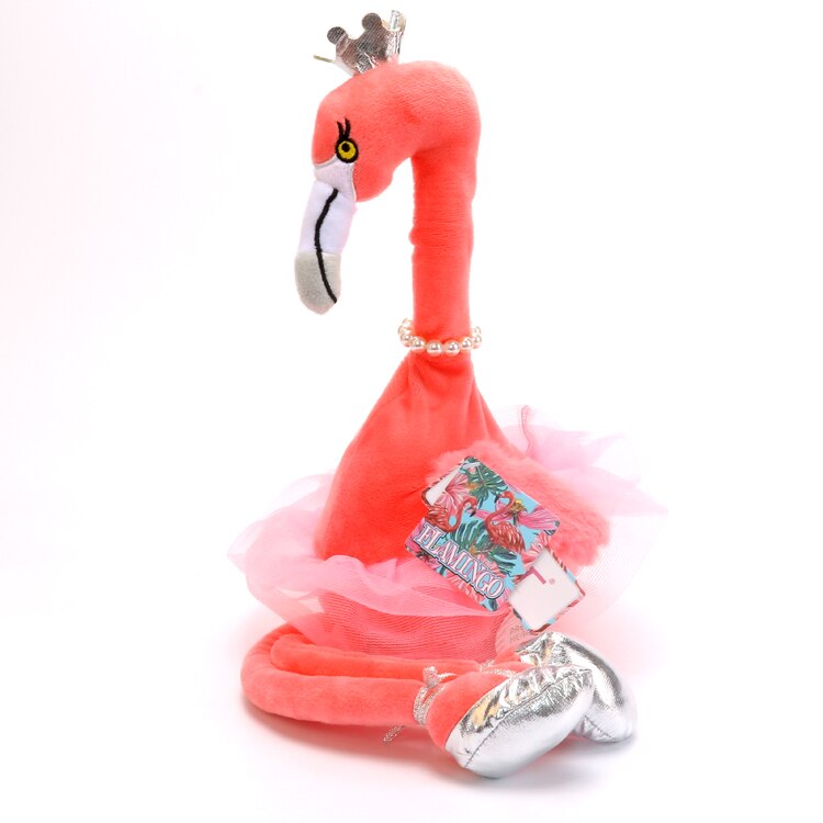 Sang flamingo plyslegetøj med krone, sang og daincing elektronisk plyslegetøj børns legetøj baby hjemindretning