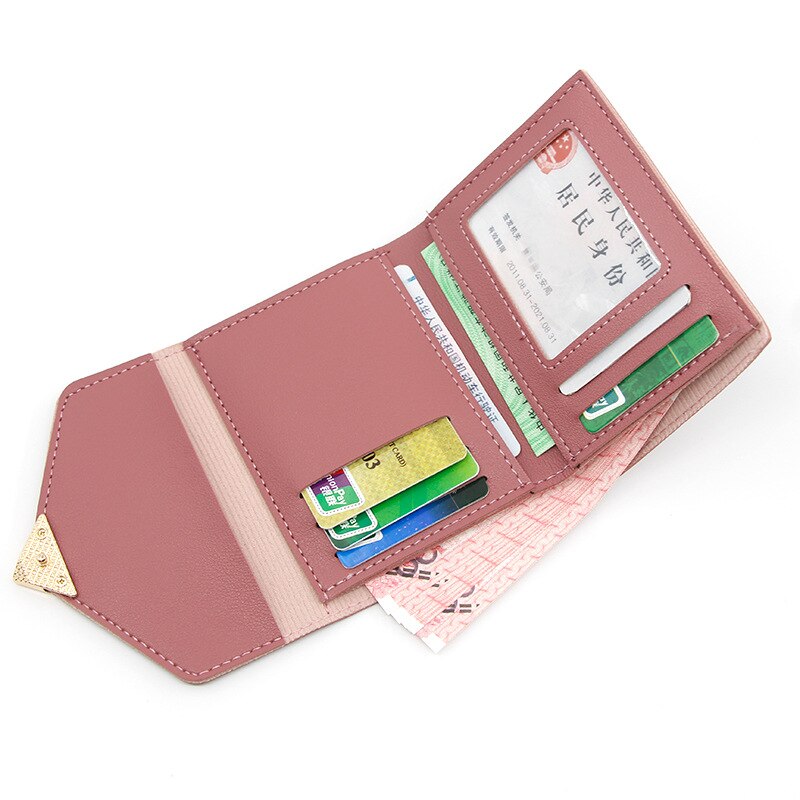 Kleine Vrouwen Portemonnee Leuke Dames Portemonnee PU Lederen Vrouwen Portefeuilles voor ID Bankkaart Verandering Clutch Bag Rood zwart Roze