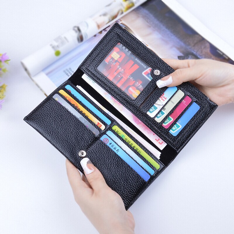 Women's Wallet Purses Luxury Zipper Clutch Thin Wristlet Phone Bag Card Coin Long Purse Women Leather Female Wallets