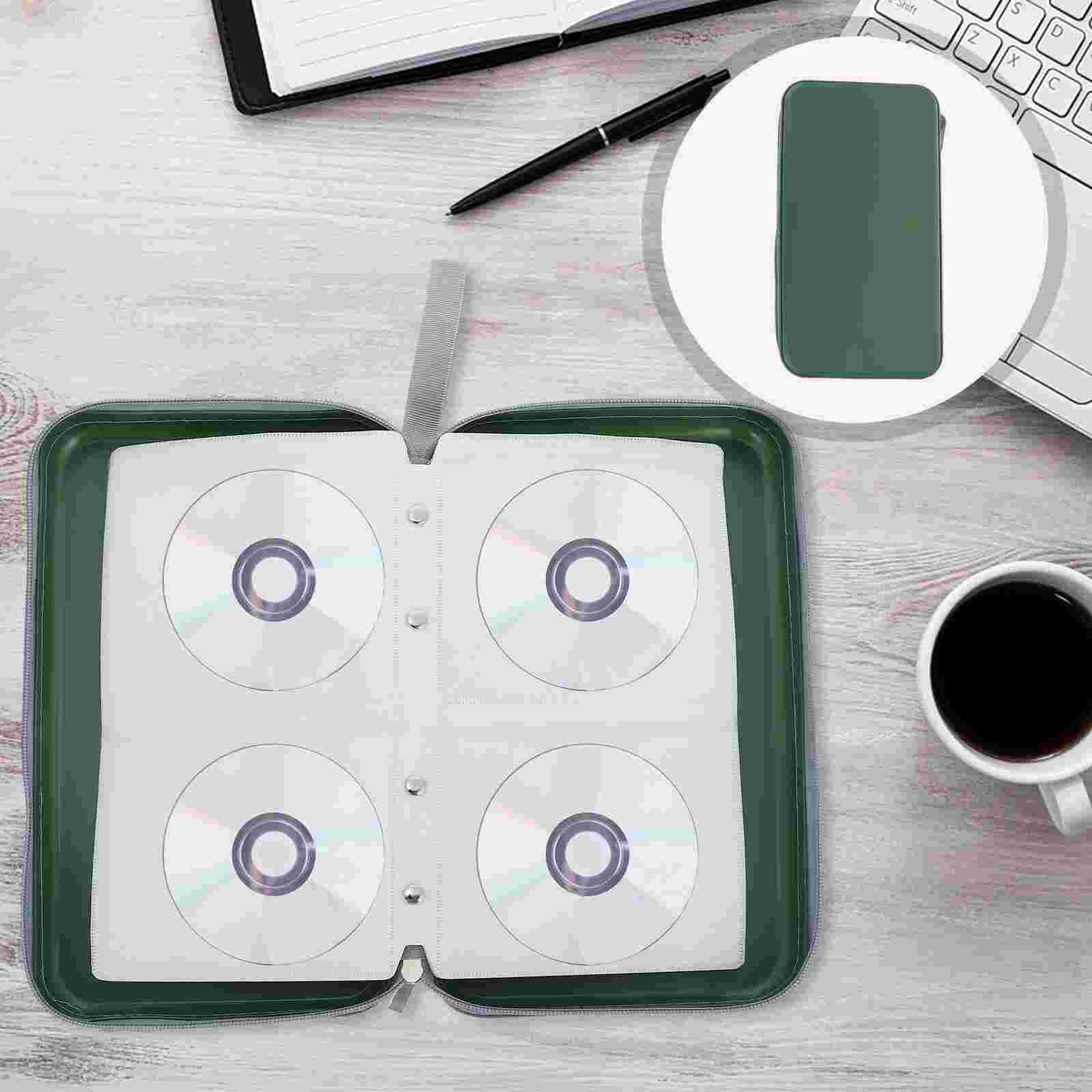 Handheld Holder Case 80 Capacity Zipper Storage Bag Accessory for Home Car: Dark Green