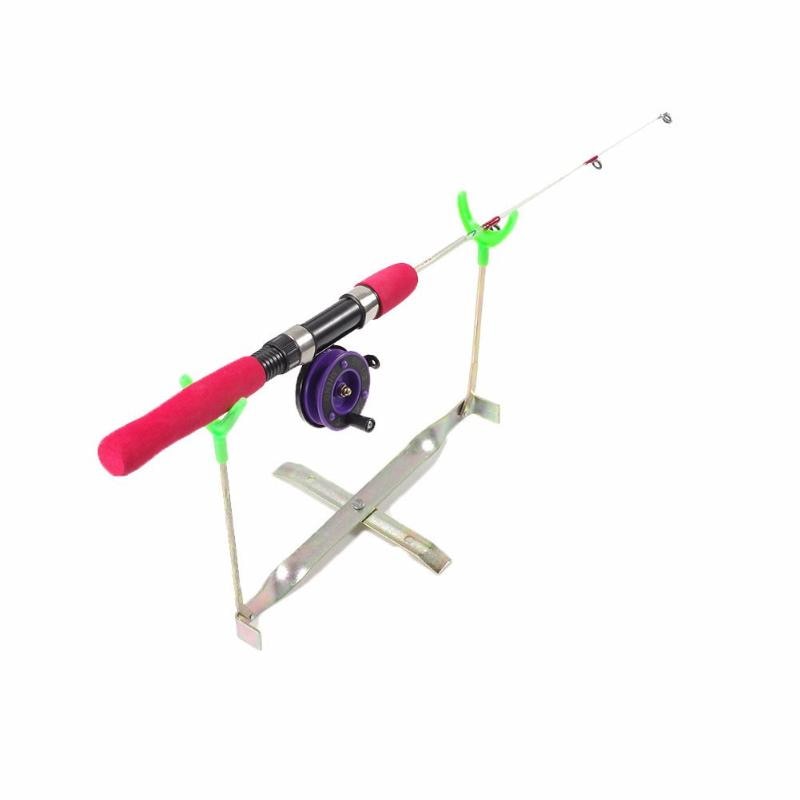 Fishing Rod Pod Stand Holder Rack Bracket Dual Head Foldable Ice Support Stand Fishing Tackle Fishing Pole Pod Bracket Support
