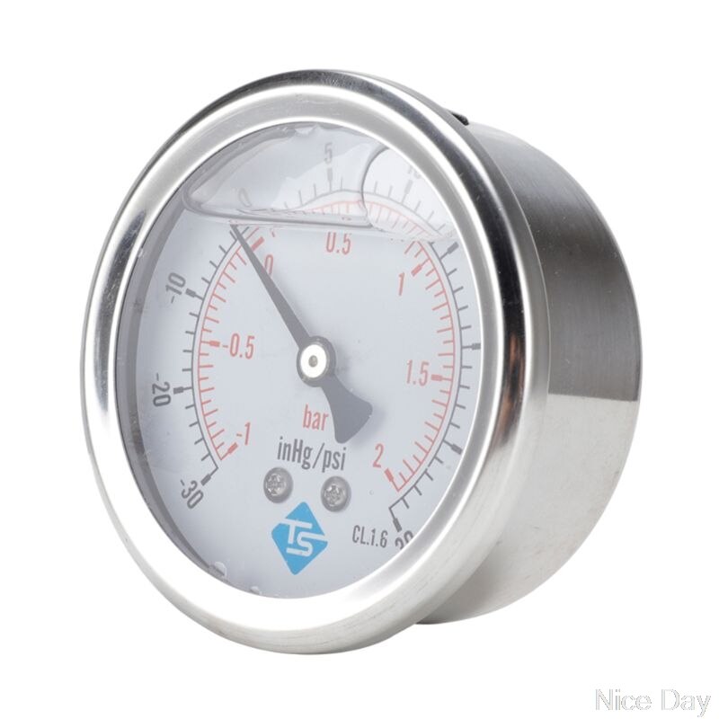 Compound Pressure Vacuum Gauge Glycerine Filled 68mm -1~0/1/2 Bar 1/4 BSP Back Ju19 20