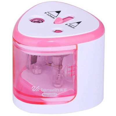 Sacapuntas eléctrico/Manual 2 en 1 Tihoo, sacapuntas automático y seguro portátil para oficina, material escolar, papelería Tenwin: 8004-Pink
